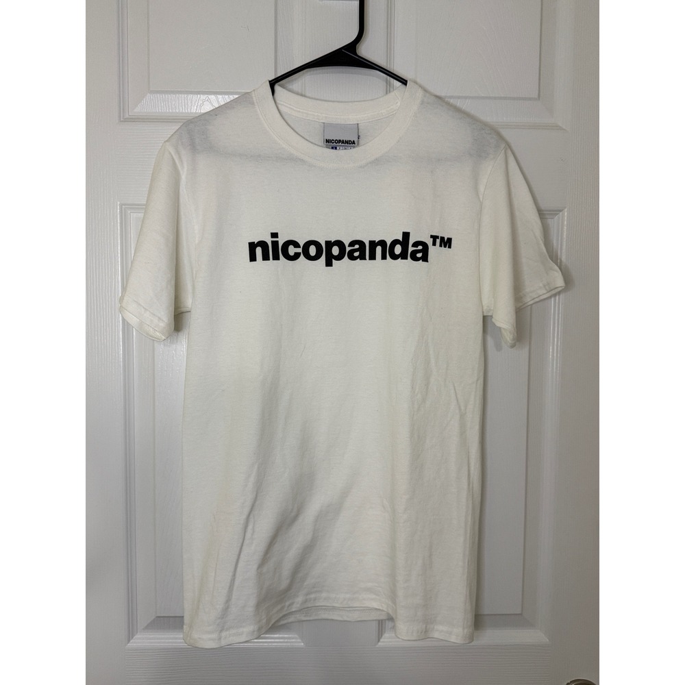 Nicopanda Champion T-Shirt Mens Small White Urban  Excellent Logo Graphic Tee